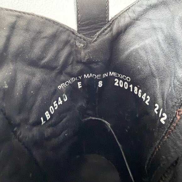 Lane COSSETTE Womens Black Cowboy Bootie 8 Western Cowgirl Short Ankle Boots - Picture 10 of 12